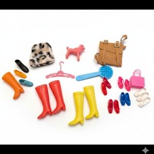 Vintage Barbie & Friends Dolls Accessories Lot Shoes Boots Heels Hats+